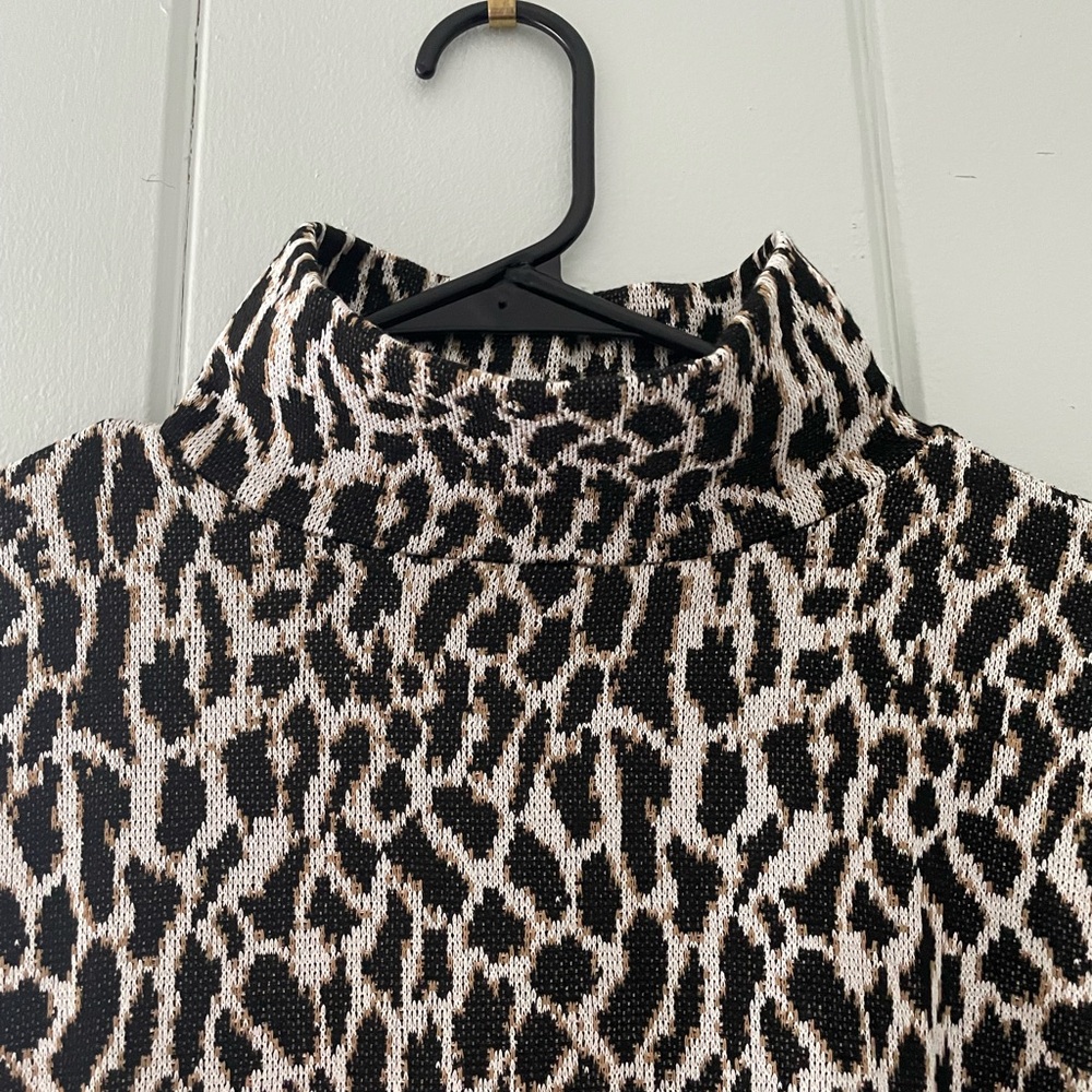 Nwt Loft Cheetah Print Mock Turtleneck Top / Xs /… - image 3